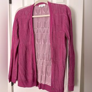 Grace and lace small fuschia pointelle cardigan EUC
